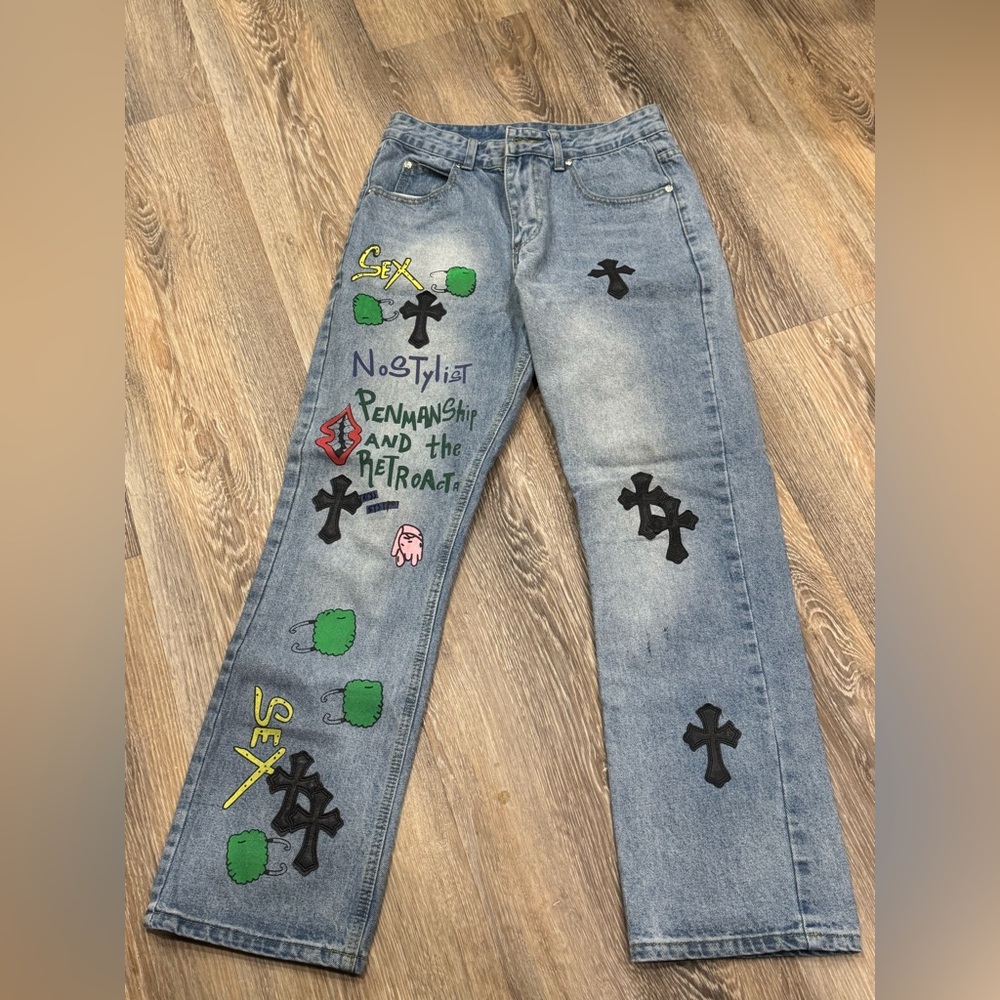Chrome Hearts Blue Denim Jeans